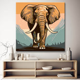 Mammoth in prehistoric times - painting by numbers